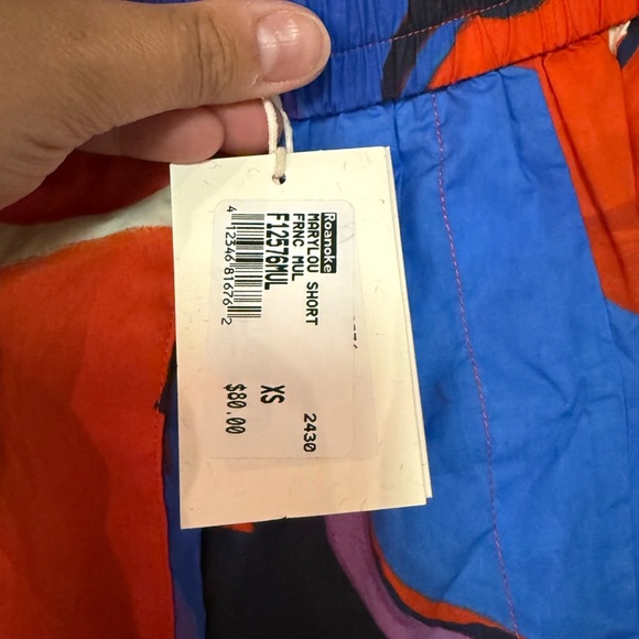 NWT FRNCH Paris Marylou moving flowers multicolor cotton short size XS - Picture 5 of 6